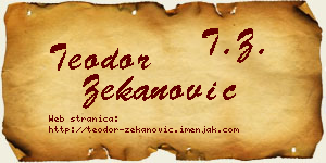 Teodor Zekanović vizit kartica